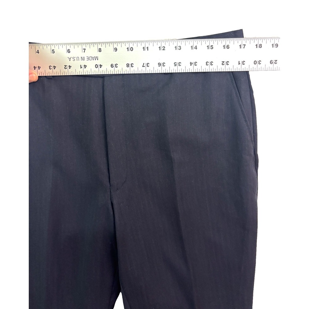 Jos A Bank 34x30 Navy Blue Herringbone Wool Dress Suit Pants Trouser Flat Front - Picture 2 of 9